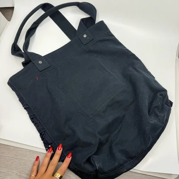 Abercrombie & Fitch Navy Eyelet Tote - Picture 3 of 4